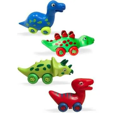 Dinosaur Car Toys for Toddlers | Fun 4-in-1 Play Set