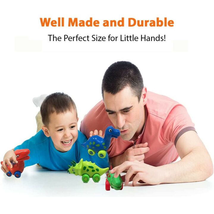 Dinosaur Car Toys for Toddlers | Fun 4-in-1 Play Set