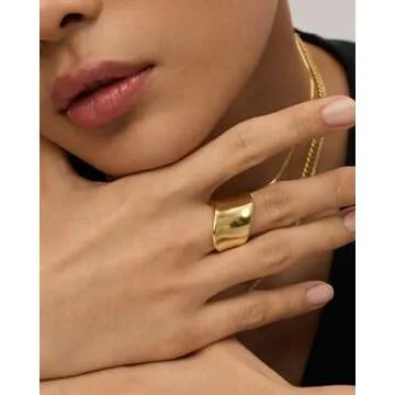 PAVOI Gold Plated Chunky Statement Ring for Women
