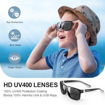 ACBLUCE Kids Polarized Sunglasses for Sports Ages 6-12