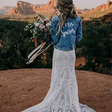 Personalized Bride Jean Jacket - Customizable Wifey Denim for Wedding