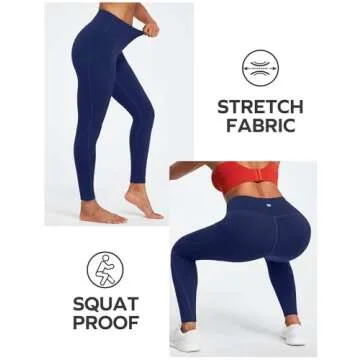 Ewedoos Leggings with Pockets for Women High Waisted Yoga Pants Women Tummy Control Workout Compression Leggings Navy