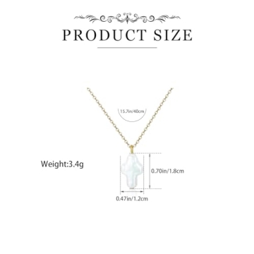 Dckazz Baroque Pearl Cross Necklace Elegant Gold Pendant
