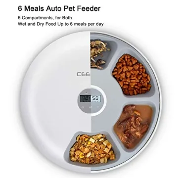 Smart 6-Meals Automatic Cat Feeder, Programmable & USB Power
