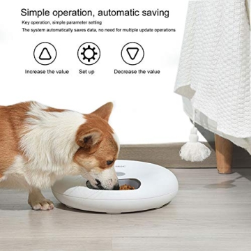 Smart 6-Meals Automatic Cat Feeder, Programmable & USB Power