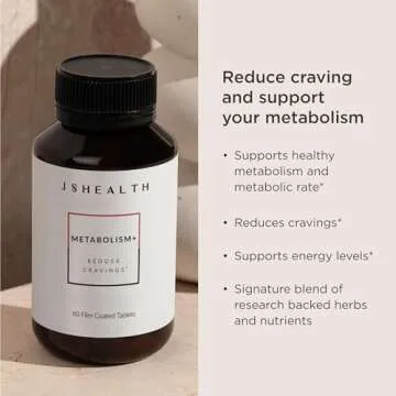 JSHealth Vitamins, Metabolism+ Formula, Healthy Natural Energy Support, Metabolism Maintenance Supplement (60 Capsules)