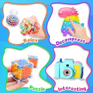 1000pcs Party Favors Goodie Bags for Kids, Fidget Toys Pack, Stocking Pinata Stuffers, Birthday Gifts, Classroom Prize, Treasure Box, Carnival Prizes