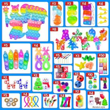 1000pcs Party Favors Goodie Bags for Kids, Fidget Toys Pack, Stocking Pinata Stuffers, Birthday Gifts, Classroom Prize, Treasure Box, Carnival Prizes