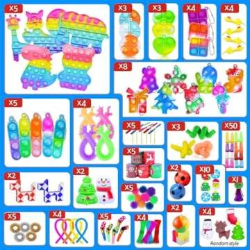 1000pcs Party Favors Goodie Bags for Kids, Fidget Toys Pack, Stocking Pinata Stuffers, Birthday Gifts, Classroom Prize, Treasure Box, Carnival Prizes