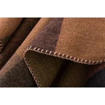 Urban CoCo Women's Color Block Shawl Wrap Open Front Poncho Cape (Series 1-khaki)