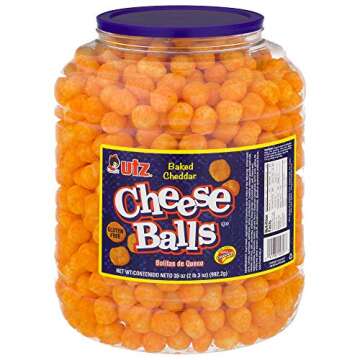 Utz Cheese Balls – 35 Ounce Barrel (Real Cheese Snack)