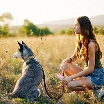 Yaomiao Pet Grooming Brush Kit, Includes 9 Pcs Self Cleaning Slicker, Dog Brush Shedding and Flea Comb, Nail Clippers and File, for Dogs, Cats, All Ages/Unisex, Fresh Color