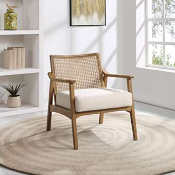 OSP Home Furnishings Alania Accent Chair - Cane Back & Padded Seat