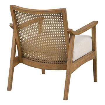 Alania Wood Accent Chair - Cane Back & Padded Seat