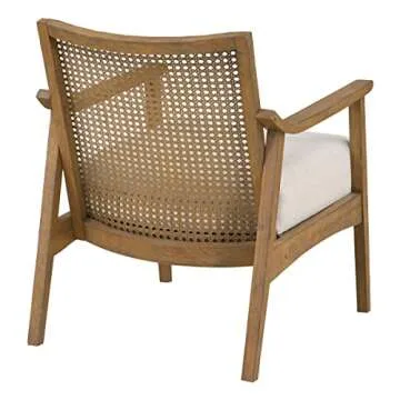 Alania Wood Accent Chair - Cane Back & Padded Seat
