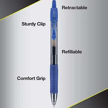Pilot G2 Pens 0.7 mm - Fine Point 10 Pack, Refillable