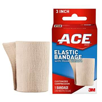 ACE Brand 3 inch Elastic Bandage With Hook Closure, 2-Pack, Great For Elbow, Ankle, Knee & More, Pro...