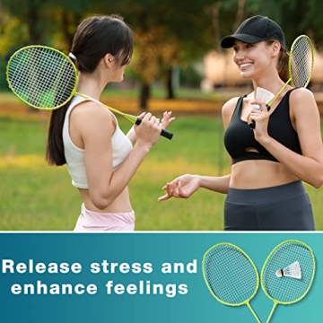 Woanger Badminton Rackets Set with 15 Shuttlecocks for Outdoor Fun