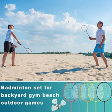 Woanger Badminton Rackets Set with 15 Shuttlecocks for Outdoor Fun