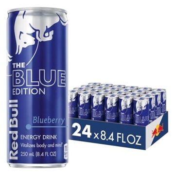 Red Bull Blue Edition - Blueberry Energy Drink, 80mg Caffeine, Pack of 24