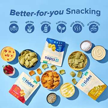 12 Tides Organic Puffed Kelp Chips - Delicious Sea Salt Snack, Vegan & Healthy