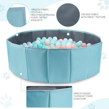 ChengFu Dog Ball Pit, Foldable Ball Pit for Dogs, Ball Pit for Dog, Dog Ball Pit for All Types of Dogs, Suitable for Indoor and Outdoor Activities (39.37inches in Diameter,No Ball Included)