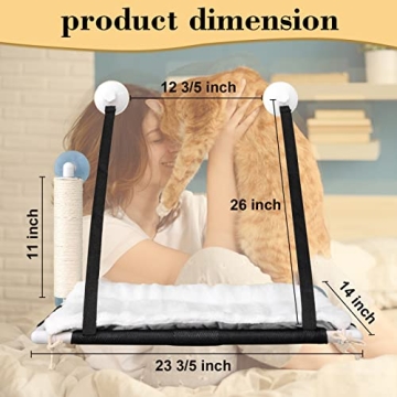 ZALALOVA Cat Window Bed with Free Fleece Blanket & Cushion