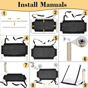 ZALALOVA Cat Window Bed with Free Fleece Blanket & Cushion