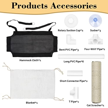 ZALALOVA Cat Window Bed with Free Fleece Blanket & Cushion