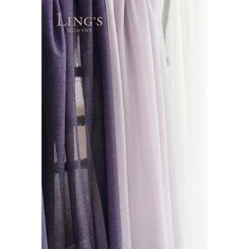 Ling's Moment Deluxe Purple Artificial Wedding Arch Flowers with Drapes Kit-Pack of 5, 2pcs Flower Arrangements 3pcs Hanging Sheer Drapes Gold Ceremony Arbor Reception Backdrop Rose Floral Decorations