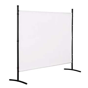 Room Divider 72 inch Privacy Screens Single Panel Portable Partition Screen Steel Frame& Frabic Offi...