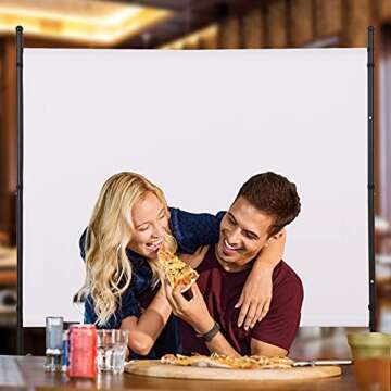 Room Divider 72 inch Privacy Screens Single Panel Portable Partition Screen Steel Frame& Frabic Office Partition for Home Office Dorm Decor White