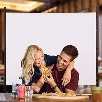 Room Divider 72 inch Privacy Screens Single Panel Portable Partition Screen Steel Frame& Frabic Office Partition for Home Office Dorm Decor White