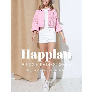 Trendy Rhinestone Fringe Denim Jacket for Women