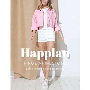 Trendy Rhinestone Fringe Denim Jacket for Women