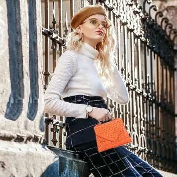 FRANSHION handbags for women，mini purses for women，cute small purse,small crossbody bags for women trendy（orange）