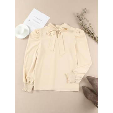 Dokotoo Plus Size Puff Sleeve Turtleneck Blouse