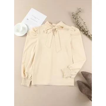 Dokotoo Plus Size Puff Sleeve Turtleneck Blouse
