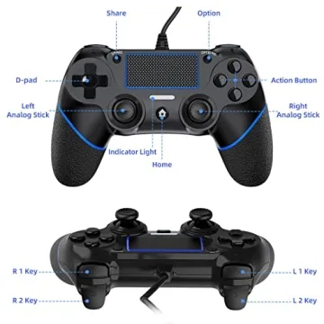 DIANVEN Wired Controller for PS4 and PC Gaming Remote
