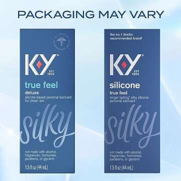 K-Y Silicone Lube True Feel 1.5 fl oz, Deluxe Personal Lubricant for Couples, Men, Women, Vaginal Mo...