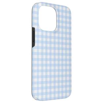 iPhone 14 Pro Max Light Blue Gingham,squares,checked,plaid,pattern Case