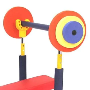 Redmon Fun & Fitness for Kids Adjustable Weight Bench Press Set w/ Barbell & Foam Weights