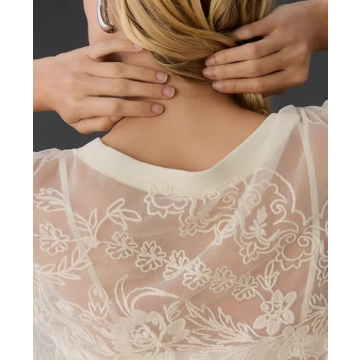 Aimiray Women's Sexy Lace Mesh Top - Floral Sheer Blouse