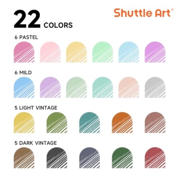 Shuttle Art Vibrant Gel Pens - 22 Colors for Creativity