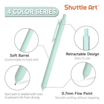 Shuttle Art Vibrant Gel Pens - 22 Colors for Creativity