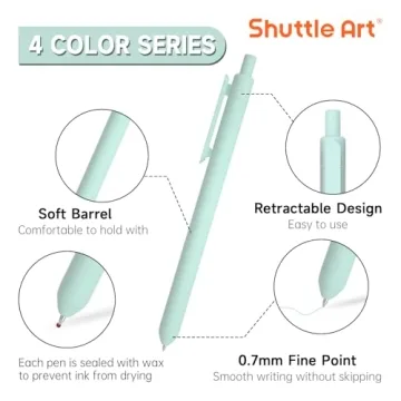 Shuttle Art Vibrant Gel Pens - 22 Colors for Creativity