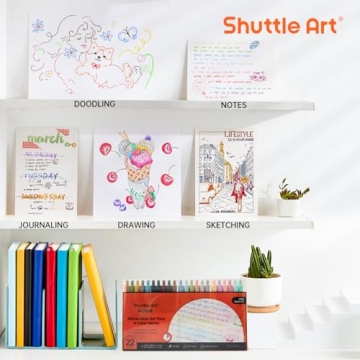 Shuttle Art Vibrant Gel Pens - 22 Colors for Creativity