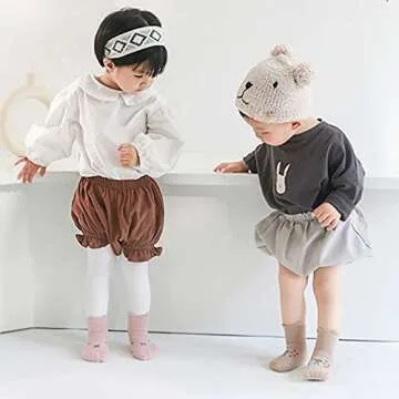 Baby Non Slip Socks Toddler Non-Skid Ankle Socks with Grips Anti-Slip Crew Cotton Socks for Infants Toddlers Girls Boys (1-3 T)