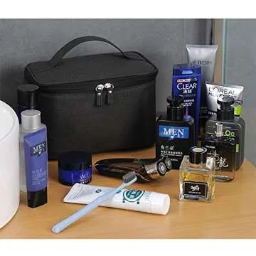 Durable HOYOFO Makeup Bag with Mesh Pocket for Travel