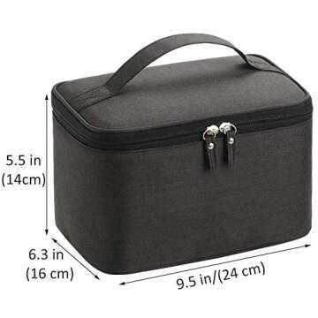 HOYOFO Women Makeup Bag Cosmetic Bags with Mesh Pocket Portable Travel Toiletry Bag for Women/Men, Black